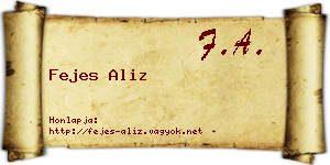 Fejes Aliz névjegykártya